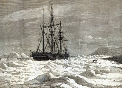 La expedición al Polo Norte: El Alert atrapado por el hielo contra la costa frente al Cabo Beechy, de 